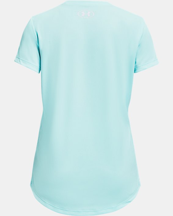 Meisjesshirt UA Tech™ Graphic Big Logo met korte mouwen, Blue, pdpMainDesktop image number 1